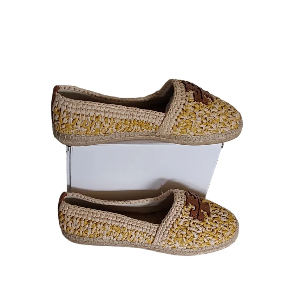 Tory Burch Everly‎ Women's Multi Raffia  Espadrille Crochet Flats